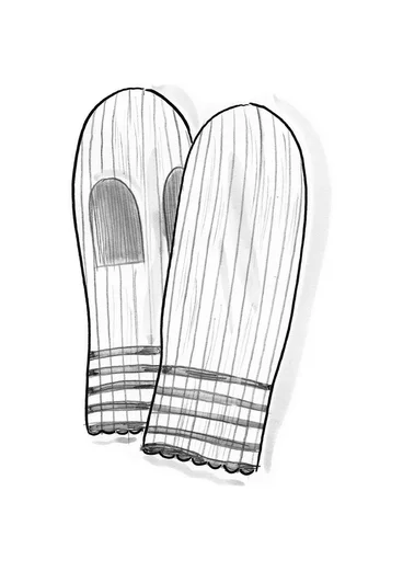 Kynsikkäät "Stripe" alpakkasekoitetta - safiirinsininen