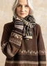Gemusterter Pullover „Harsprång“ aus Lammwolle/Recycling-Wollgemisch (röstkaffee XL)