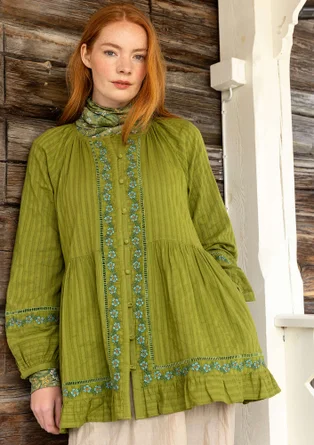 Geweven tuniek "Nome" van biologisch katoen - berkenblad