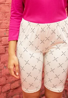 “Crossing” jersey bloomers in organic cotton/spandex - almond milk