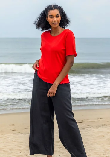 Hose aus Leinengewebe - schwarz