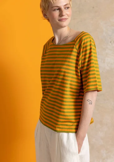 Basic-Streifenshirt aus Bio-Baumwolle - karotte-grünpfeffer