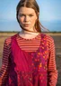 “Earth” dress in woven organic cotton/linen (dark hibiscus S)