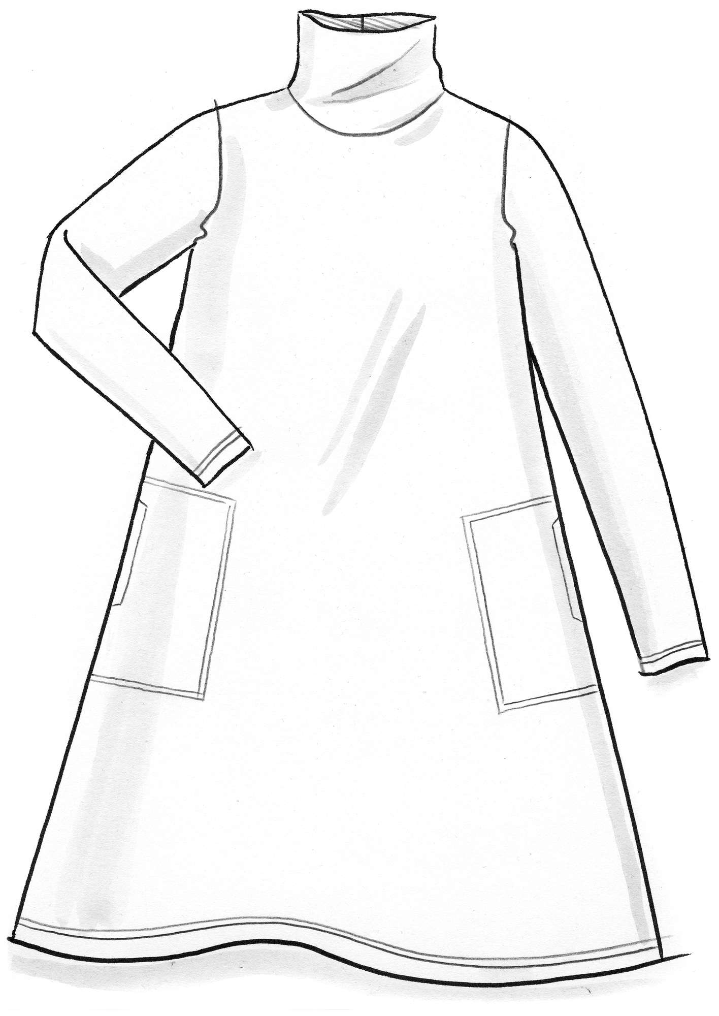 Polo-neck dress made from a lyocell/elastane blend