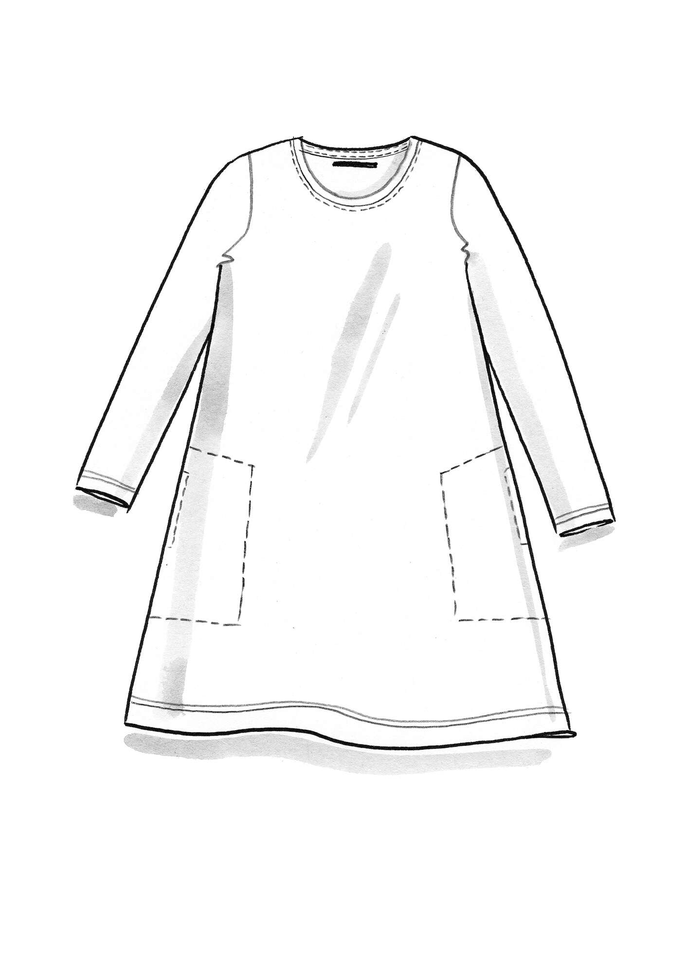 “Juliet” jersey tunic in organic cotton/modal black
