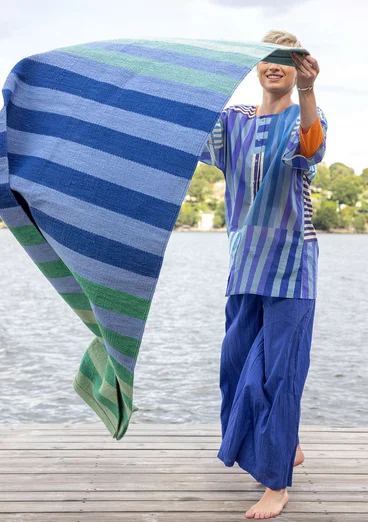 “Suiheisen” organic cotton hallway mat - sea blue