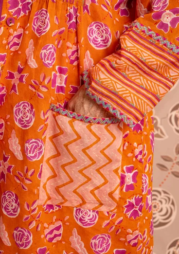 Blouse d’artiste « Amber » en coton biologique - masala