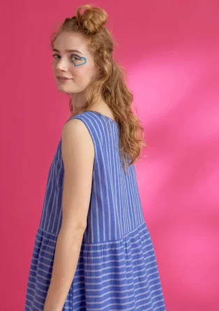 Ärmelloses Webkleid „Nord“ aus Bio-Baumwolle - lotusblau