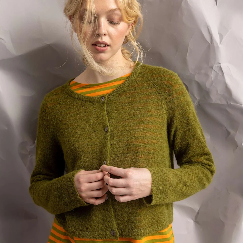 Strickjacke aus Alpakawollgemisch - grünpfeffer