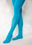Solid-color tights in recycled nylon lagoon blue thumbnail