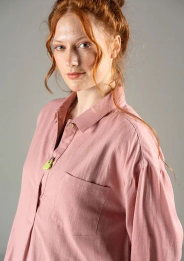 Woven organic cotton/linen shirt - chalk pink