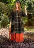 Kleid „Fields“ aus Baumwollgewebe (schwarz XL)