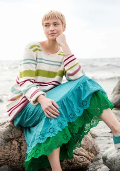 Lievelingstrui "Edna" van gerecycled katoen - multicolour/gestreept