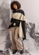 Gilet sans manches "Ray" en maille de laine d'agneau mélangée - noir/sable clair