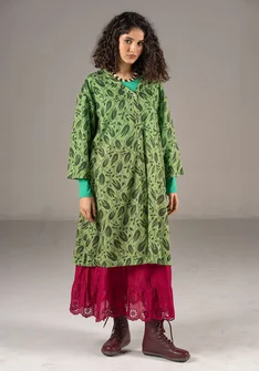Woven “Kelly” dress in organic cotton - cicada/patterned