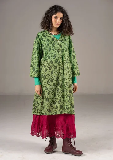 Woven “Kelly” dress in organic cotton - cicada/patterned