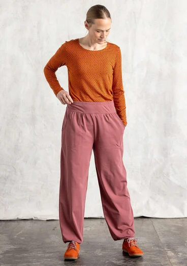 “Tina” lyocell/elastane jersey top - henna/patterned
