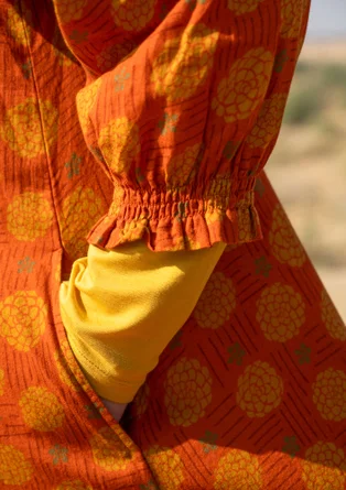 “Gjusta” woven organic cotton dress - henna