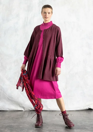 Blouse d’artiste "Rut" en tissu de viscose/lin - aubergine