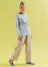 Essential striped sweater in organic cotton (dove blue/unbleached M)