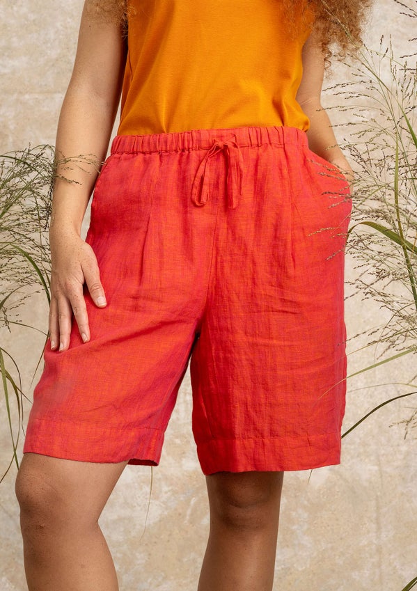 Linen shorts radish