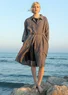 “Bifrost” woven linen shirt dress (light mulberry L)