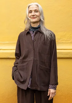 Veste "Agatha" en coton biologique tissé - mûrier noir