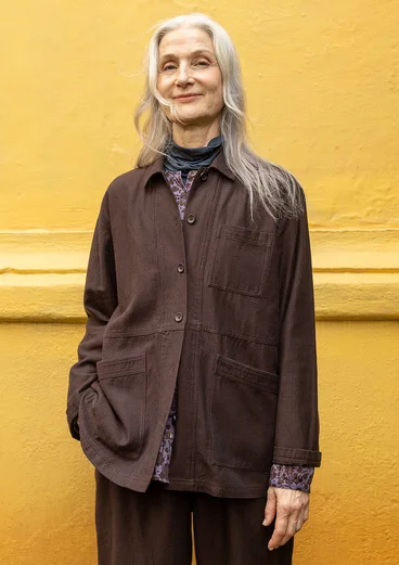 Veste "Agatha" en coton biologique tissé - mûrier noir