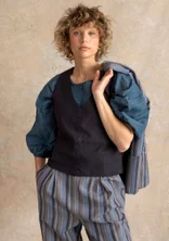 Webweste „Esme“ aus Bio-Baumwolle/Leinen - schwarz