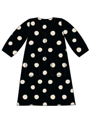 Robe à encolure en V - black/dot