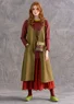 Gewebtes Balalaika-Kleid aus Öko-Baumwolle/Leinen (dunkelolive XL)
