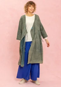 Robe tissée ”Rose hip” en coton biologique - indigo vert