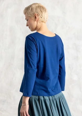Organic cotton jersey top - indigo blue