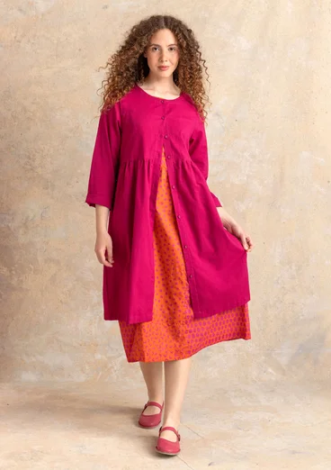 Robe tissée ”Vendela” en coton biologique - cyclamen