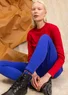 Legging en jersey de coton biologique côtelé (bleu cobalt XXL)