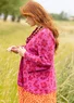 Strikkejakke «Flora-Li» i økologisk/resirkulert bomull (rosa orkidé M)