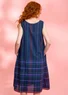 Gemustertes ärmelloses Webkleid aus Bio-Baumwolle (tinte L)