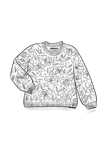 Gemusterter Pullover „Ada“ aus Bio-Baumwolle/Alpakawollgemisch - schwarz