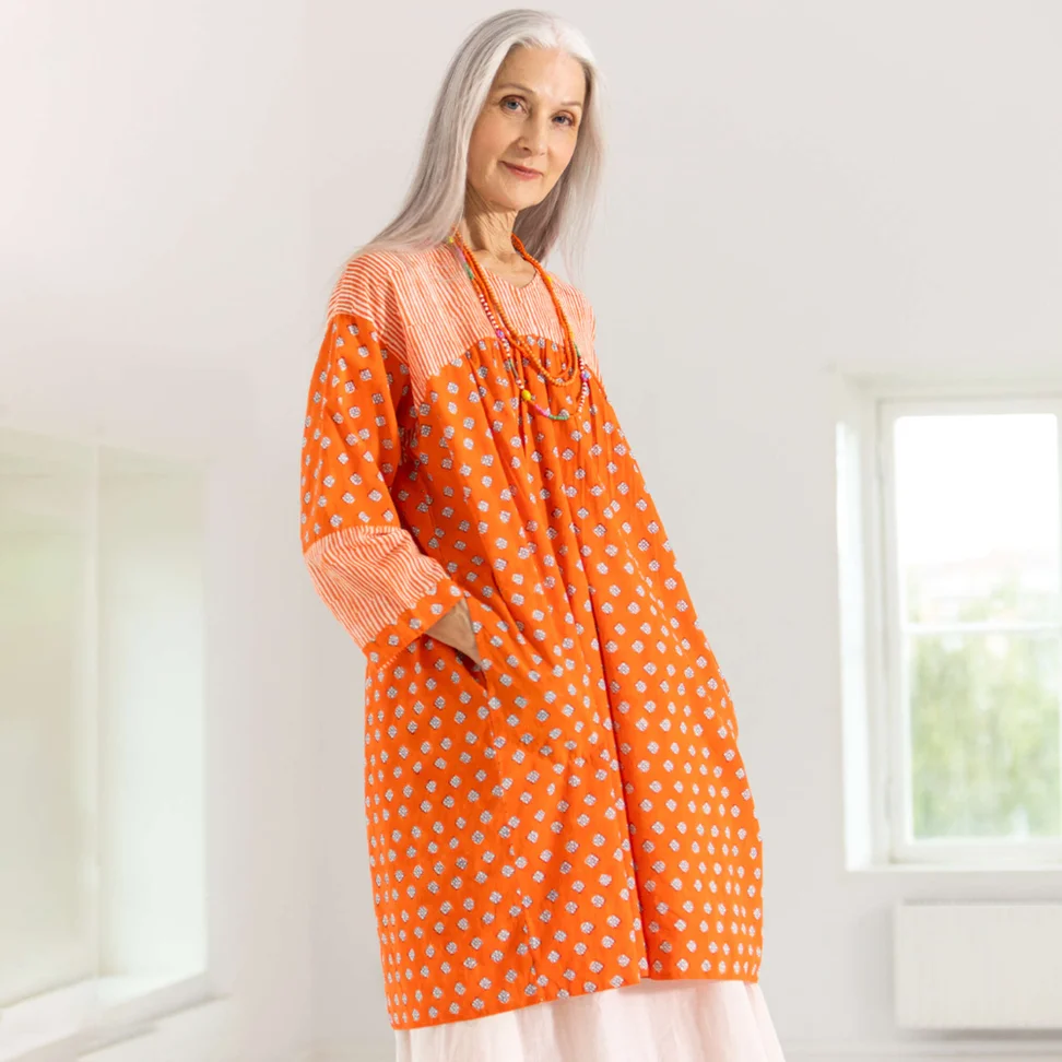 Kleid „Millie“ aus Bio-Baumwollgewebe - hagebutte