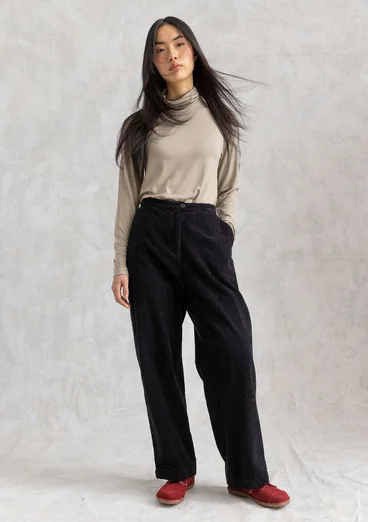 Corduroy broek "Rime"⁠van biologisch katoen - zwart