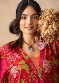 Kimono "Ayaka" en coton biologique - cerise