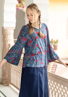 “Nyponros” top in organic cotton/modal - indigo