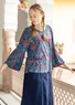Bluse "Nyponros" i økologisk bomuld/modal (indigo XS)