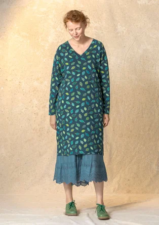 Robe "Spirit" en jersey de viscose de bambou/élasthanne - bleu foncé/motif