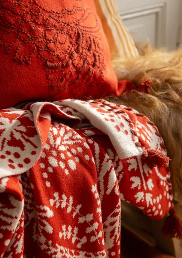 “Taiga” knit throw in lambswool - copper