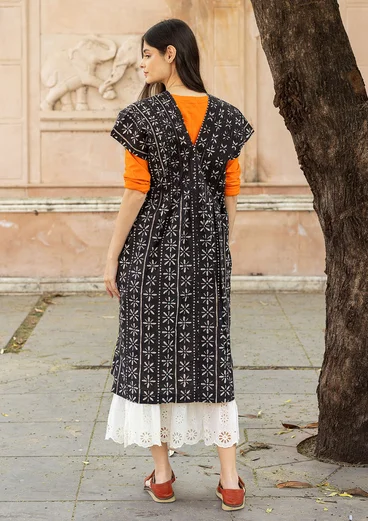 “Chamomile” sleeveless, woven organic cotton dress - black