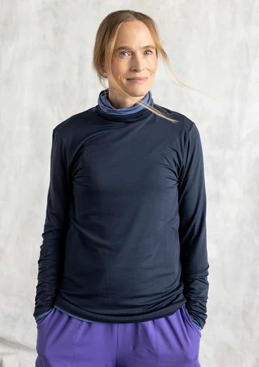 Lyocell/spandex jersey turtleneck - ink blue