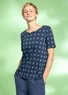 “Tyra” jersey top in organic cotton/modal (dark indigo/patterned L)