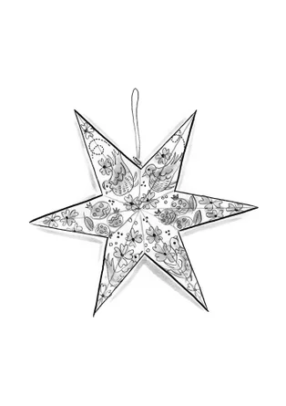 Étoile de Noël "Baluns" en papier - rouge lave