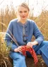 Cardigan in wool (flax blue M)